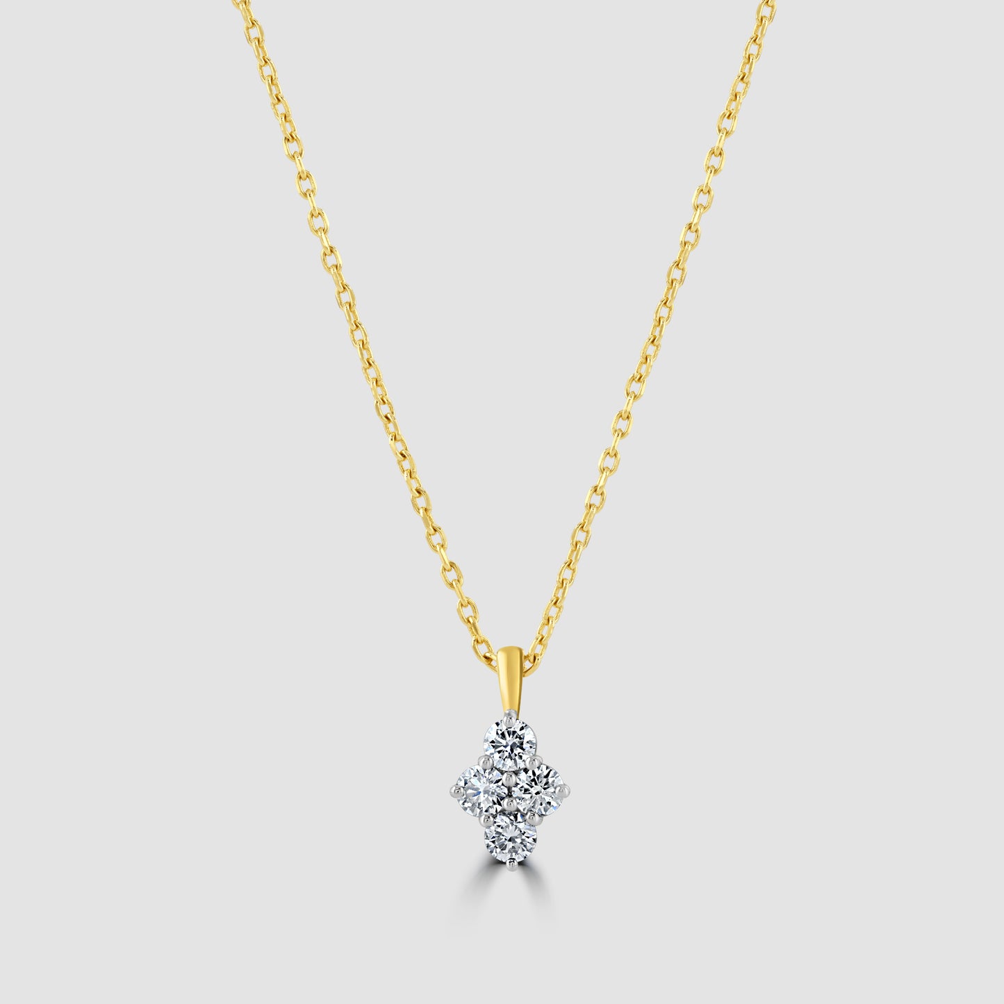 Four diamond pendant and chain
