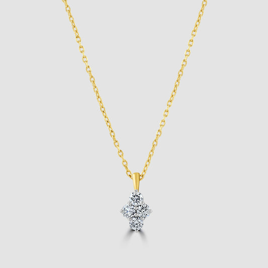 Four diamond pendant and chain