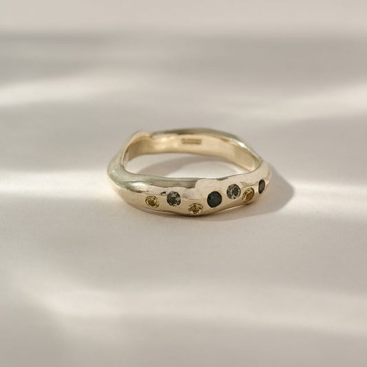 9ct Gold Molten Harlequin Ring - Small