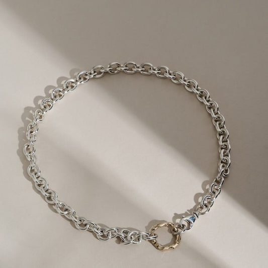 Statement Halo Choker Silver and 9ct Gold