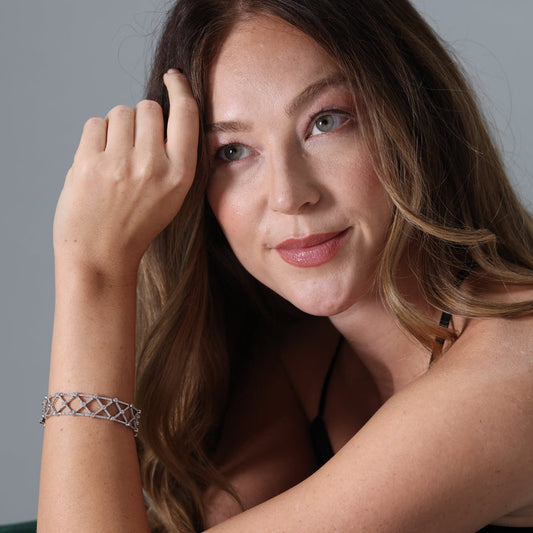 Diamond criss cross design bracelet