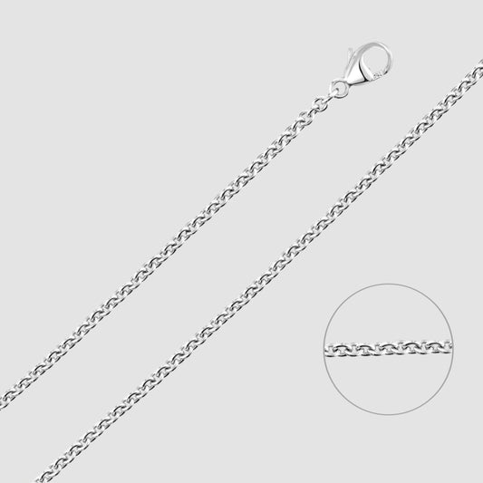 18ct white gold trace link chain