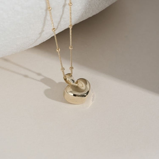 9ct Gold Puffy Heart Necklace