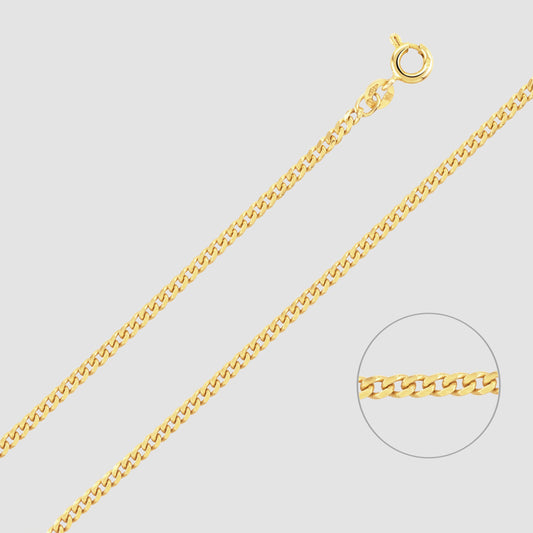 14ct yellow gold metric curb chain