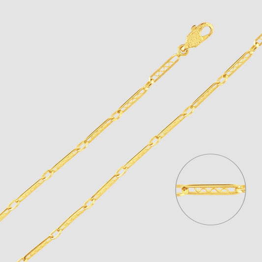 18ct yellow gold unusual link chain