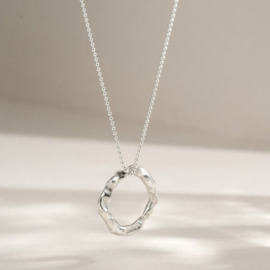 Sterling Silver Halo Necklace - Medium