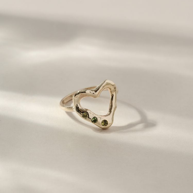 9ct Gold Heart Harlequin Ring