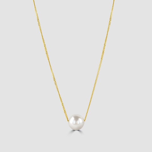 9ct chain with running pearl pendant 