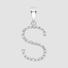 9ct diamond set initial S pendant and chain