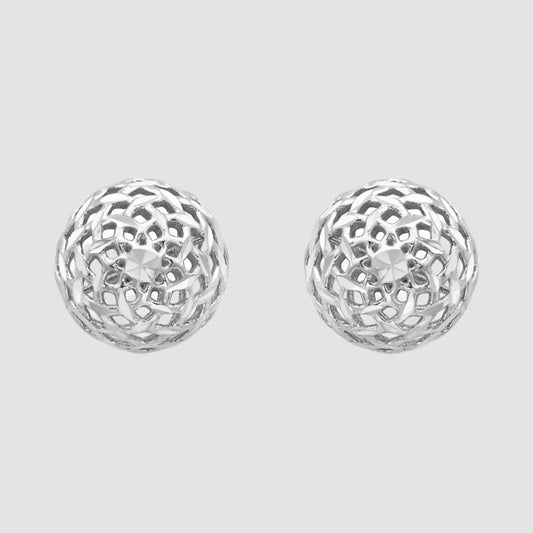 9ct white gold pierced ball stud earrings