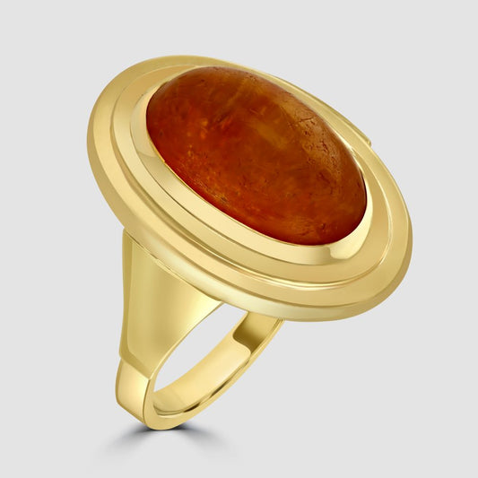 9ct yellow gold Amber statement ring