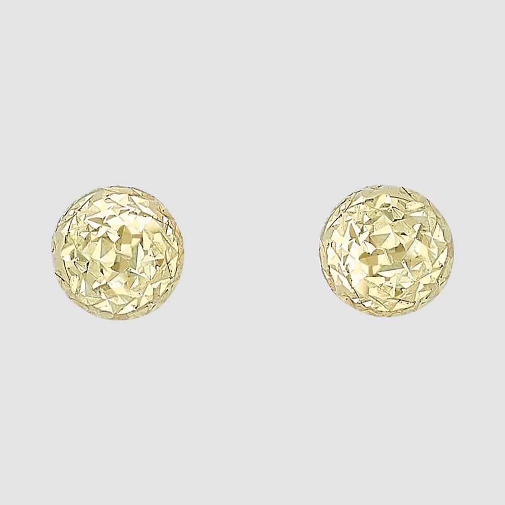 9ct yellow gold faceted ball stud earrings