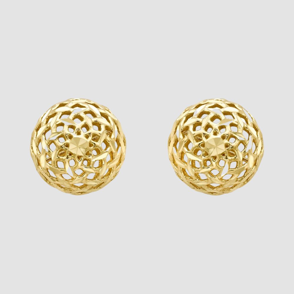 9ct yellow gold pierced ball stud earrings