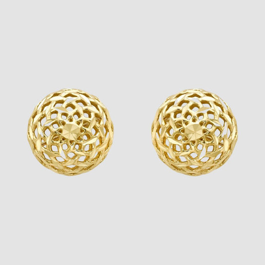 9ct yellow gold pierced ball stud earrings