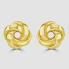 9ct yellow rounded knot earrings