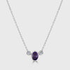 Amethyst and diamond rub over pendant and chain