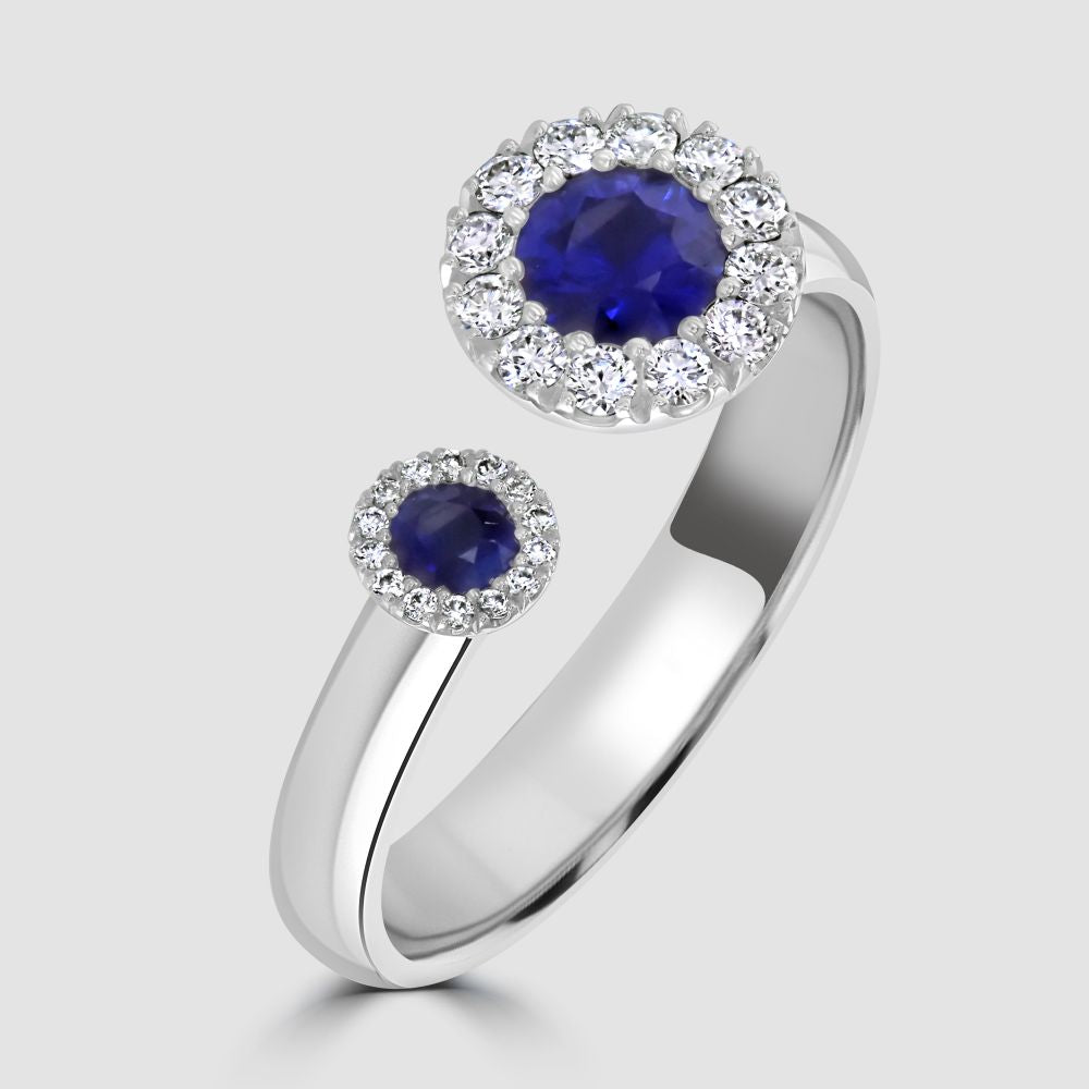 Andrew Geoghegan sapphire and diamond ‘Satellite’ ring