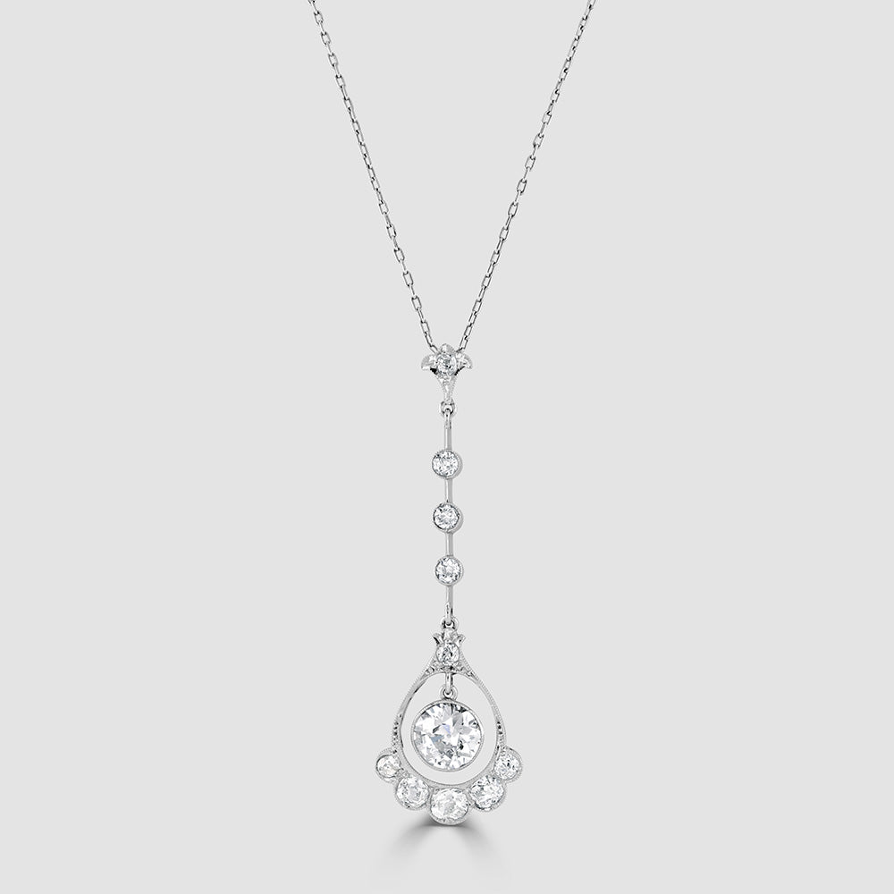 Art Deco platinum diamond pendant