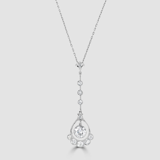 Art Deco platinum diamond pendant