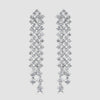 Articulated five row diamond drop earrings