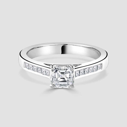 Asscher cut diamond ring