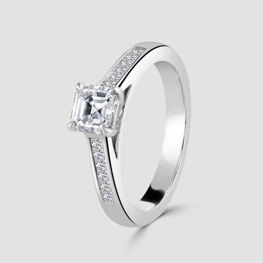 Asscher cut diamond ring