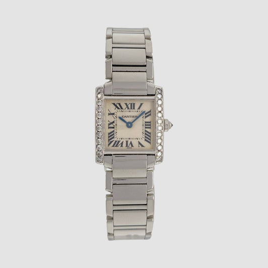 Cartier Tank Francaise, small model, ‘After set’ with diamonds