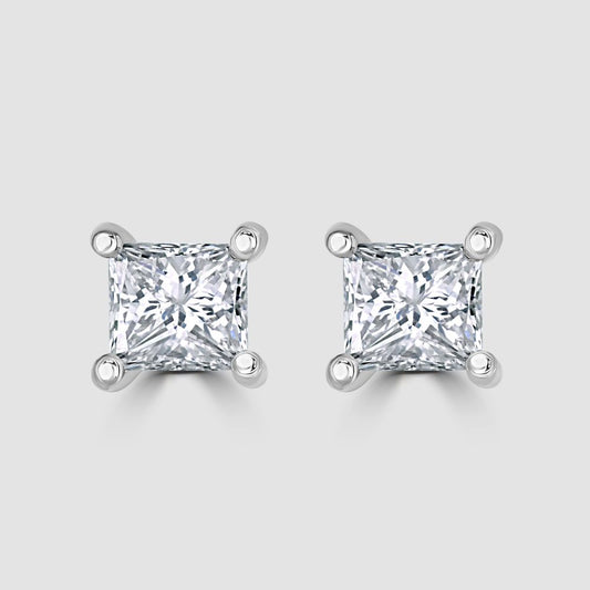 Claw set diamond cluster stud earrings