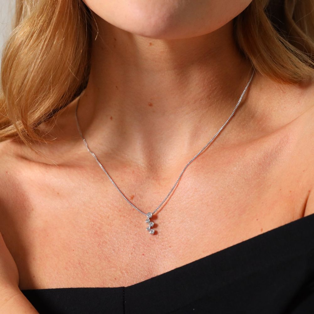 ‘Bubble’ design diamond pendant and chain 3