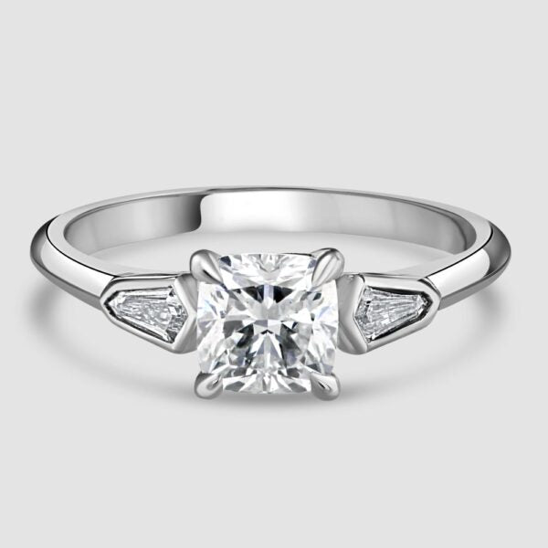 Cushion cut diamond solitaire ring