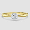 Cushion shape old cut diamond solitaire ring