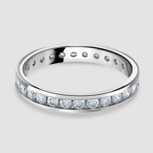 Diamond channel set full eternity ring