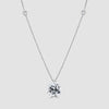 Diamond solitaire pendant with diamond set chain