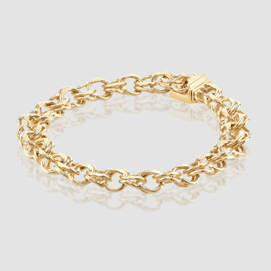 Double textured link bracelet