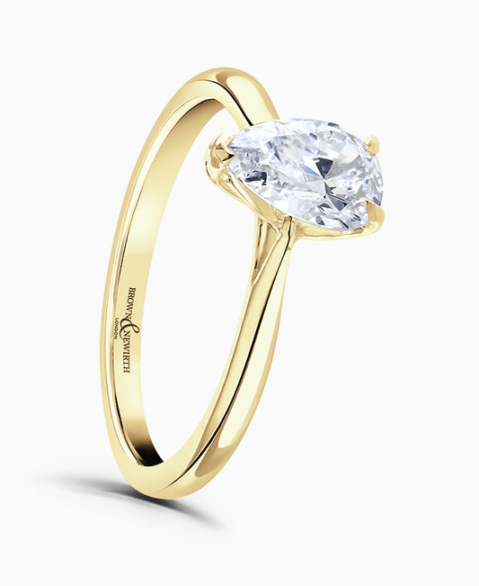 Brown & Newirth Pear Cut Solitaire Engagement Ring