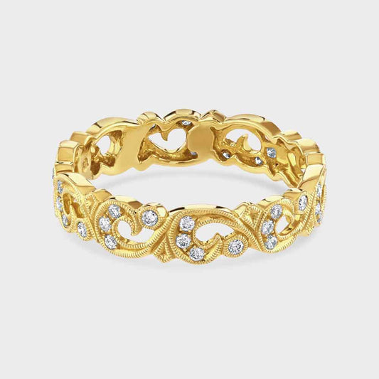 Floral 18ct yellow gold diamond ring