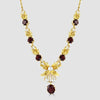 Garnet and pearl necklet with foliage detail