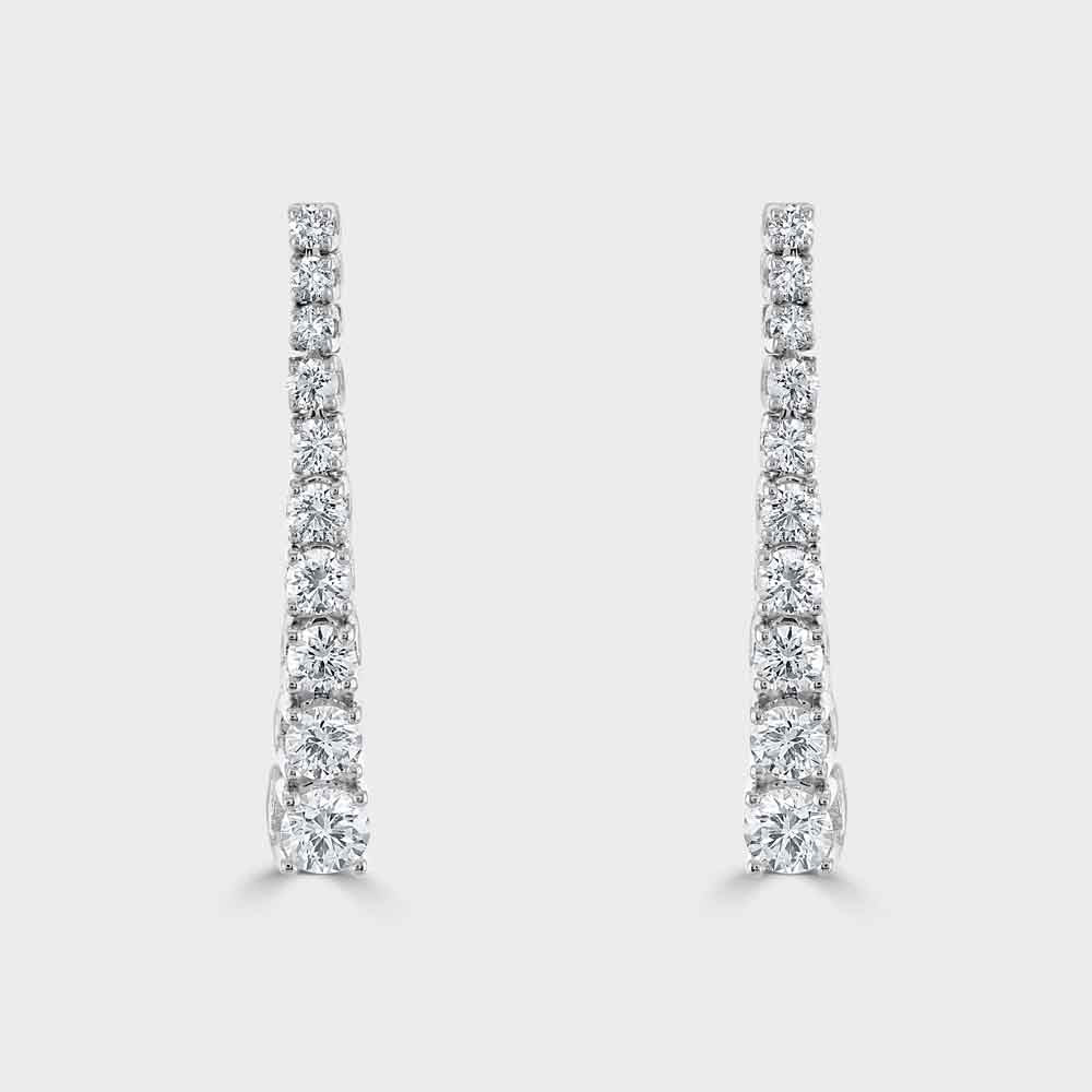 Graduated diamond drop earrings