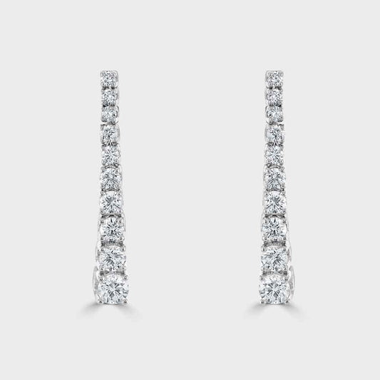 Graduated diamond drop earrings