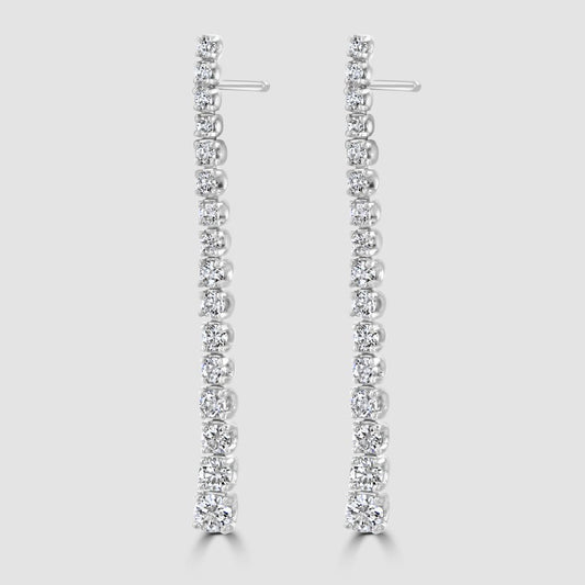 Graduating diamond drop earrings