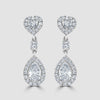 Heart and pear shape diamond drop earrings