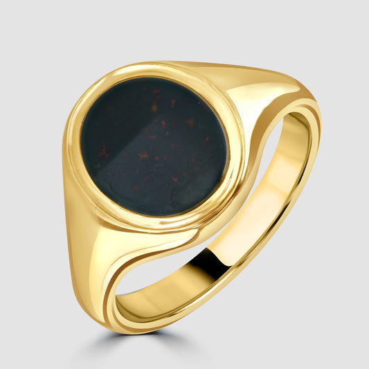 9ct yellow gold Bloodstone signet ring