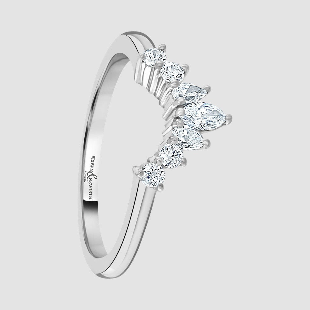 Shaped diamond set wedding ring