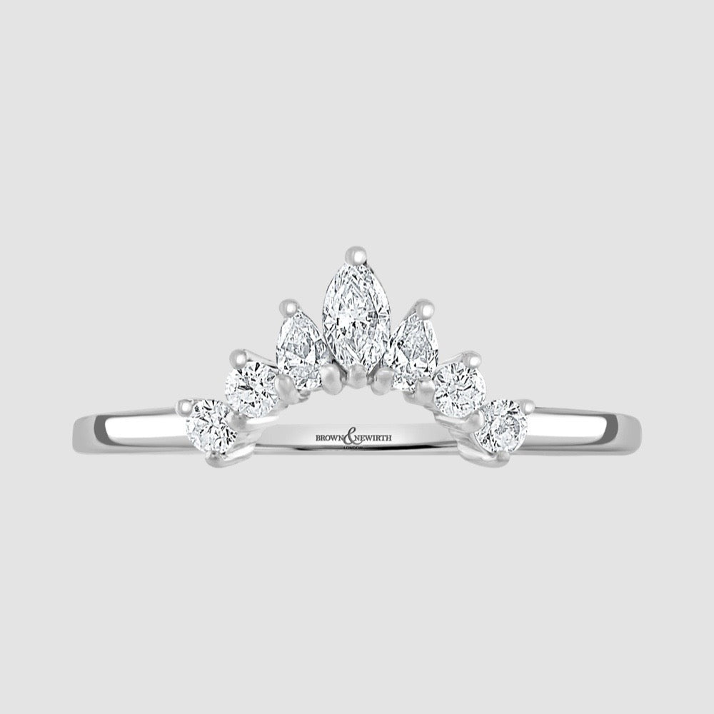 Shaped diamond set wedding ring