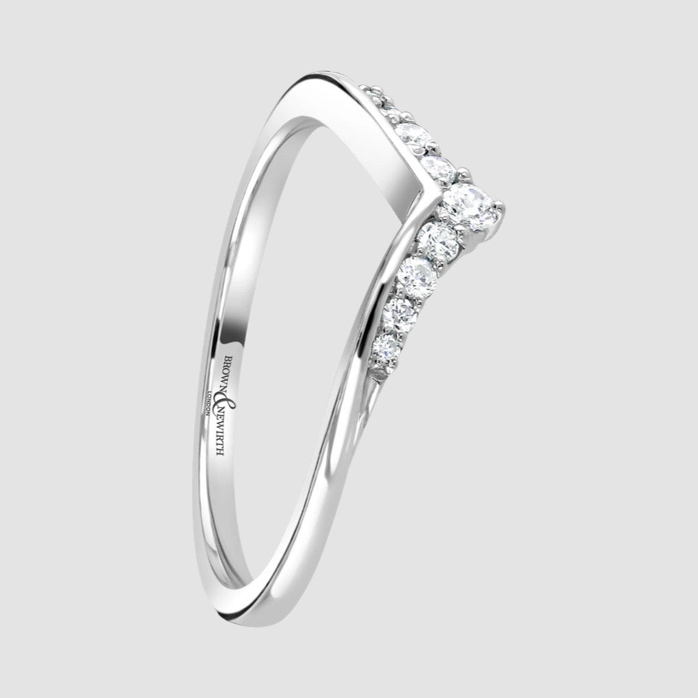 Shaped diamond set wedding ring