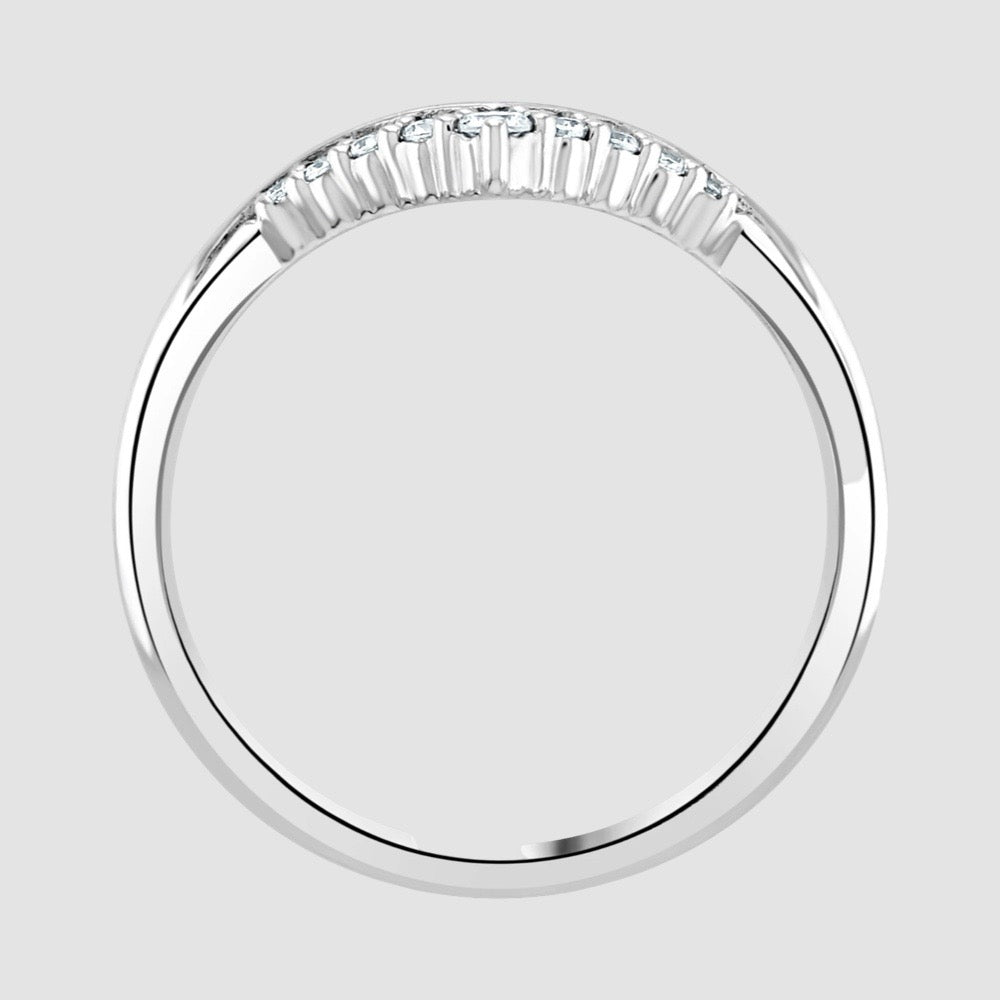 Shaped diamond set wedding ring