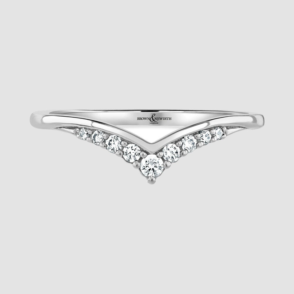 Shaped diamond set wedding ring