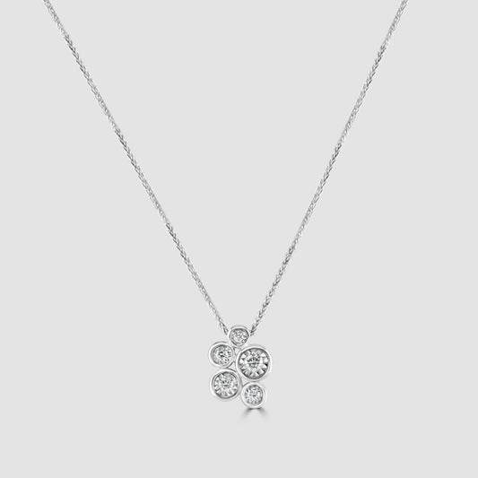 Illusion set diamond ‘Bubble’ pendant and chain