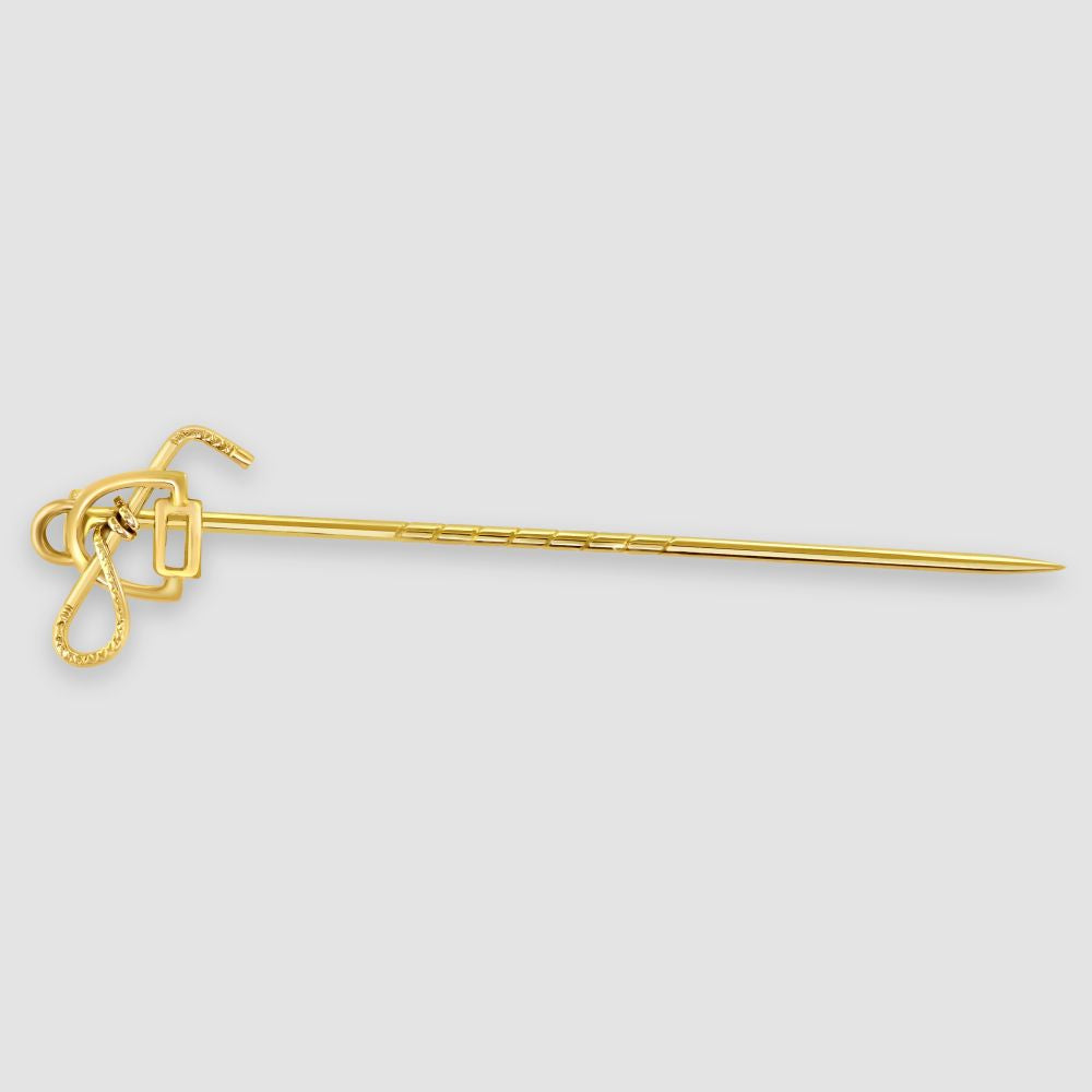 Knot style pearl set stick pin