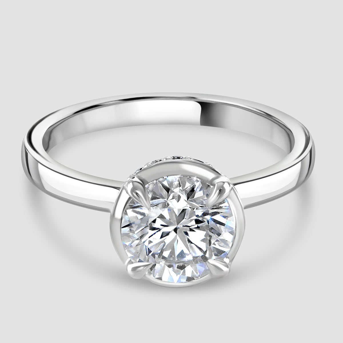 Solitaire Lab Diamond Laboratory diamond solitaire with hidden halo – Paul James Jewellers